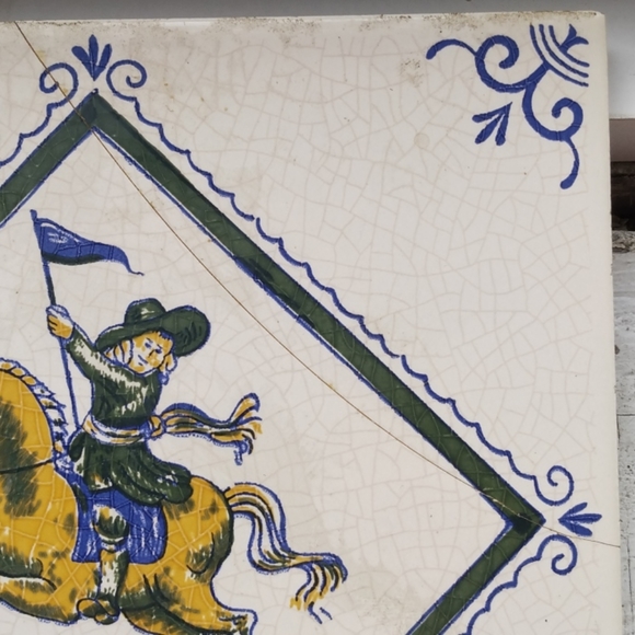 Tile mettlach soldier on horse made in germany - Picture 7 of 10
